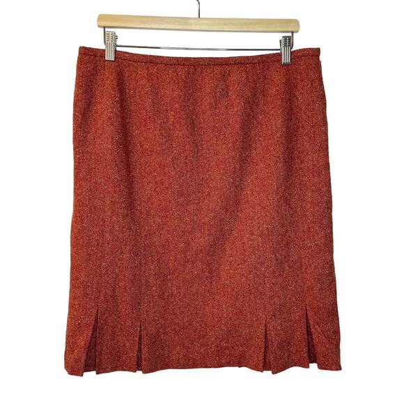 Talbots Vintage Wool & Silk Blend Italian Fabric Tweed Skirt 16 - Picture 1 of 7